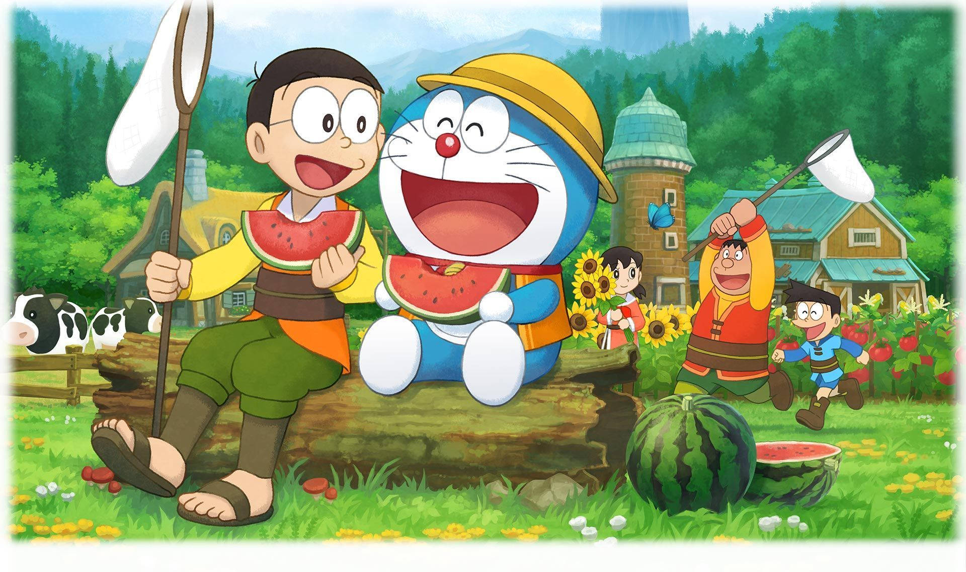 Doraemon And Nobita Watermelons Picture