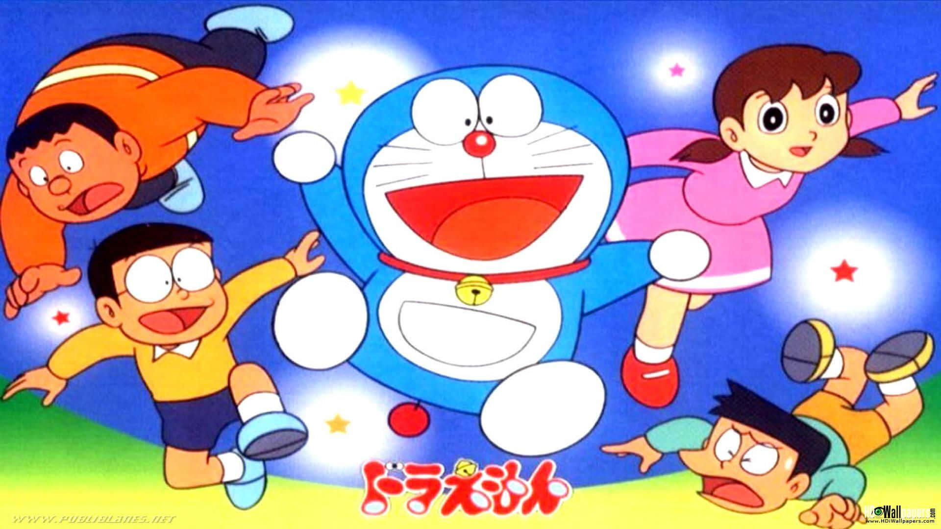 Doraemongenießt Die Zeit In Der Natur.