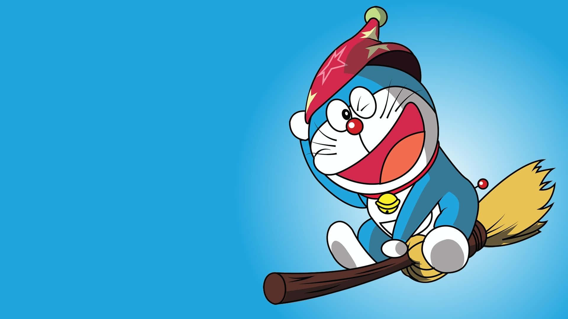 Derliebenswerte Roboter-kater Doraemon, Der Nobita Bei Seinen Abenteuern Unterstützt.