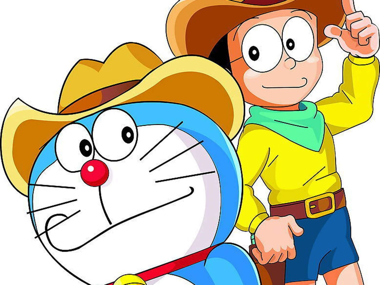 Ennostalgisk Scene Af Lykke Med Doraemon