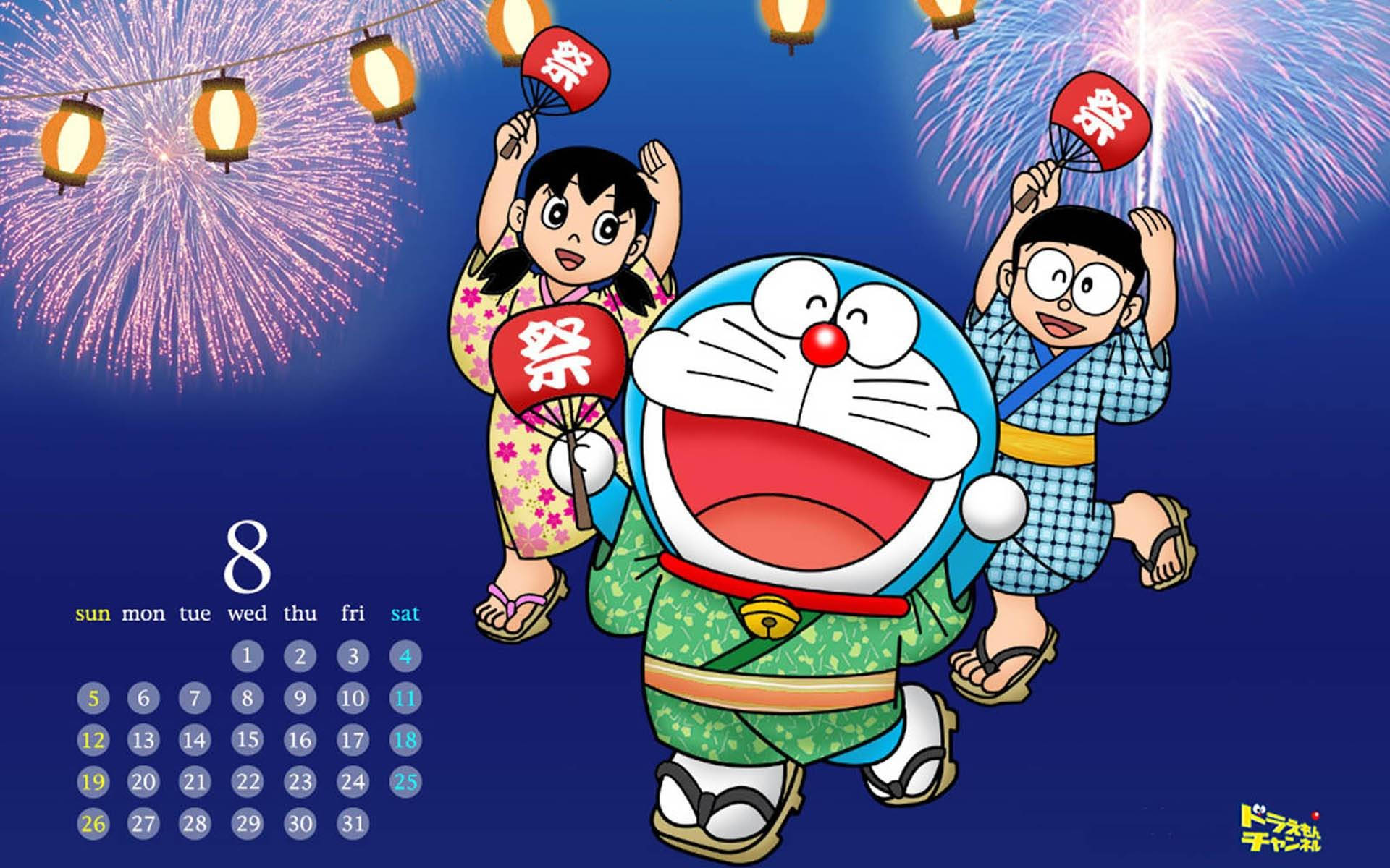 Doraemon In Calendar Background