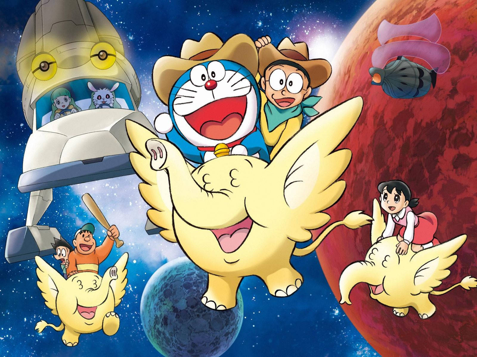 Download Doraemon In Outer Space Wallpaper 
