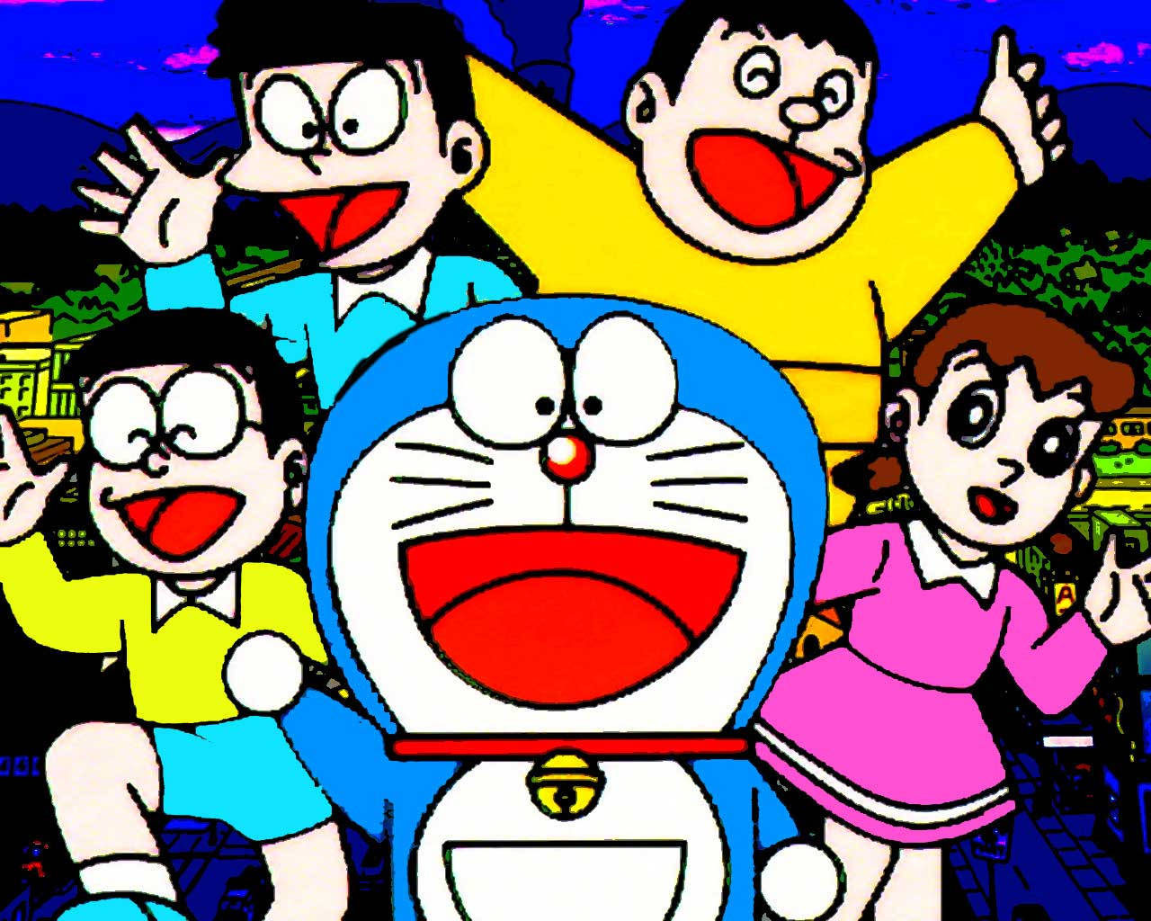 Doraemon Og Nobita Skitse Wallpaper