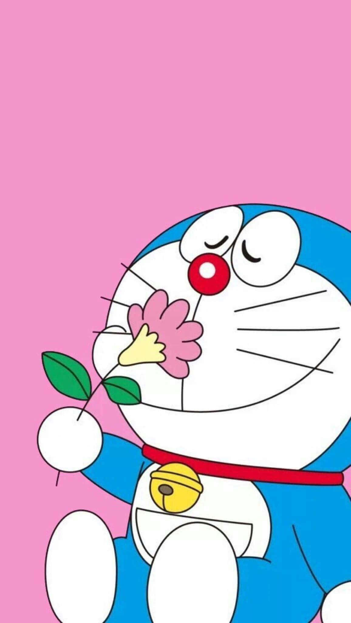 Doraemon making a Hang in there slip