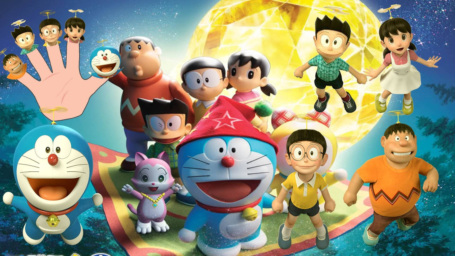 Doraemon With Crystal Ball Background