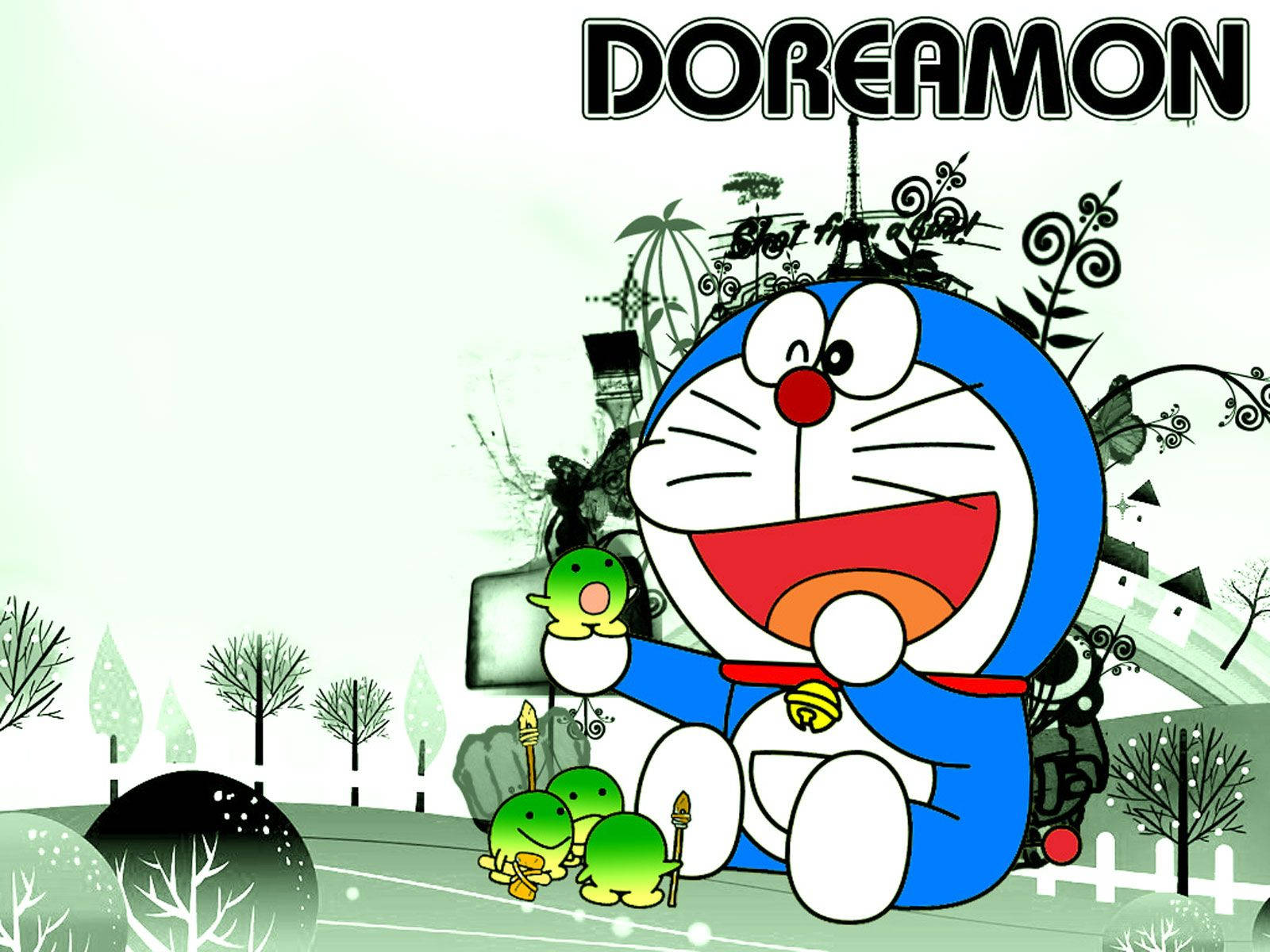 Doraemon With Pets Background