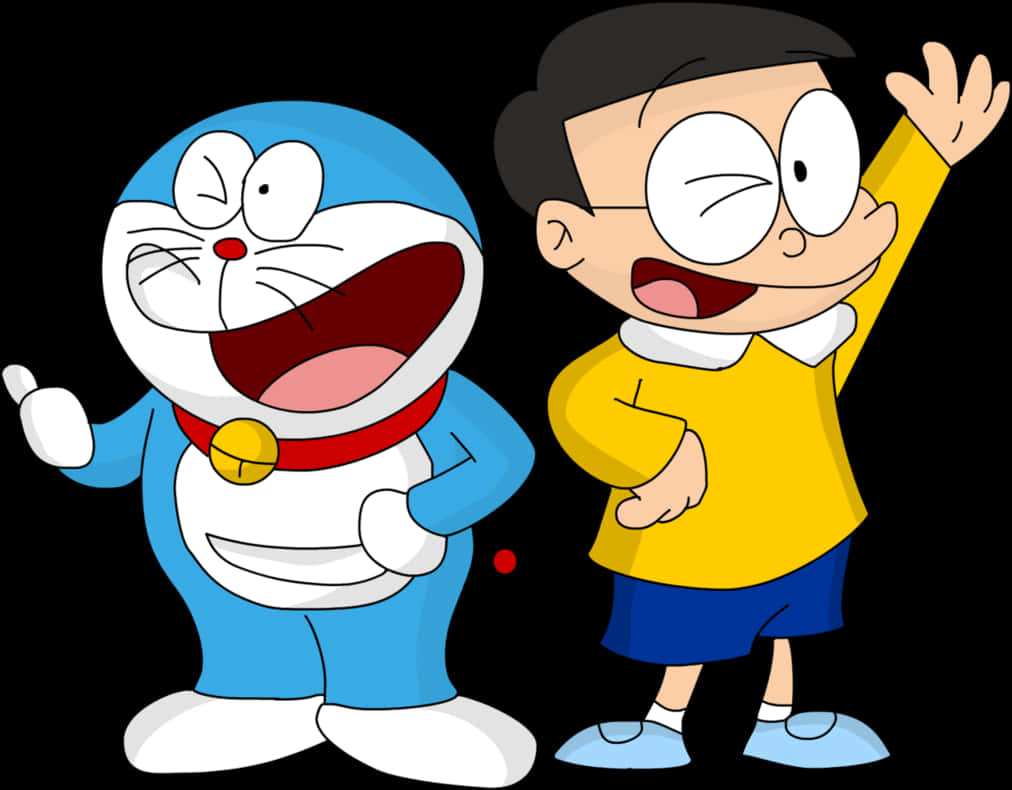 Doraemon_and_ Nobita_ Cheerful_ Moments PNG