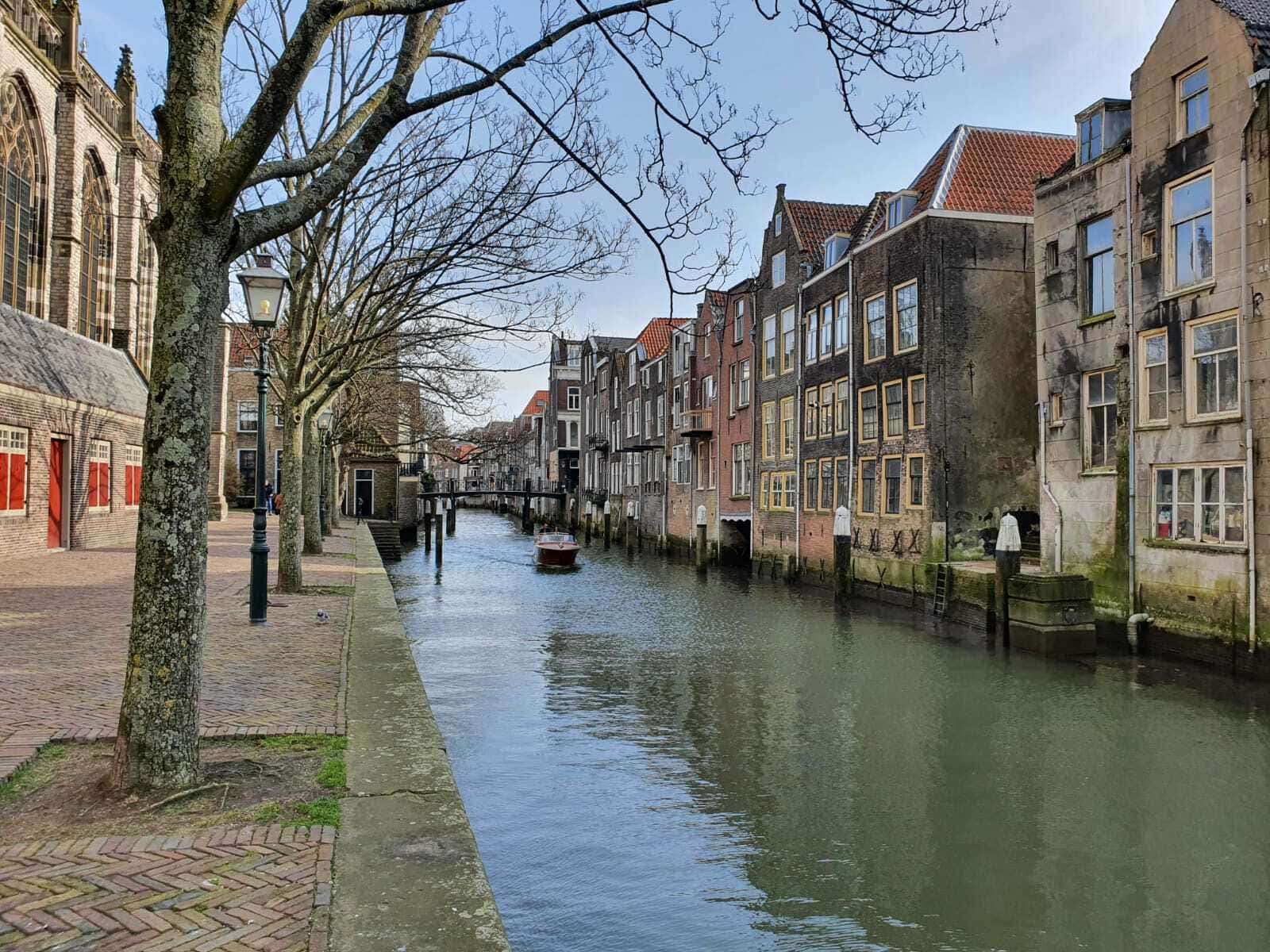 Dordrecht Canal Historic Architecture Wallpaper