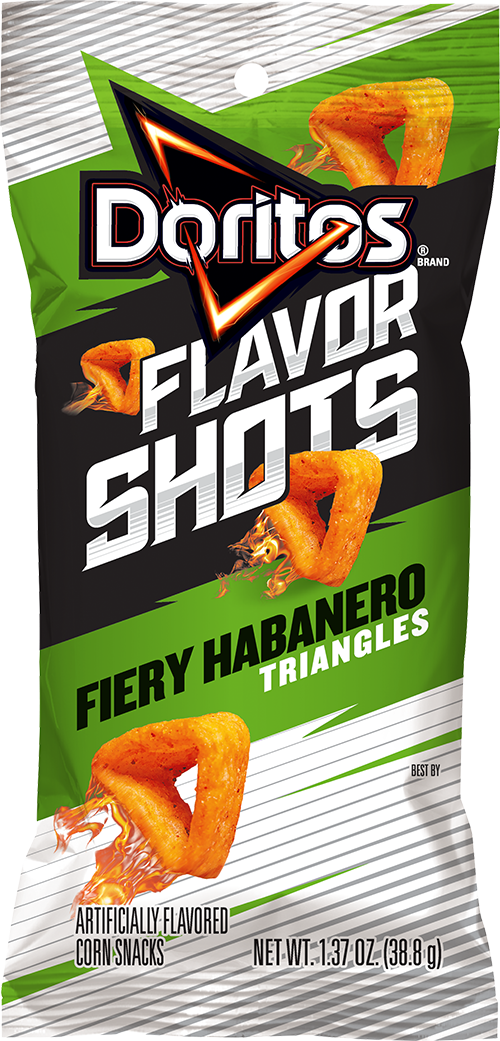 Doritos Flavor Shots Fiery Habanero Triangles Package PNG