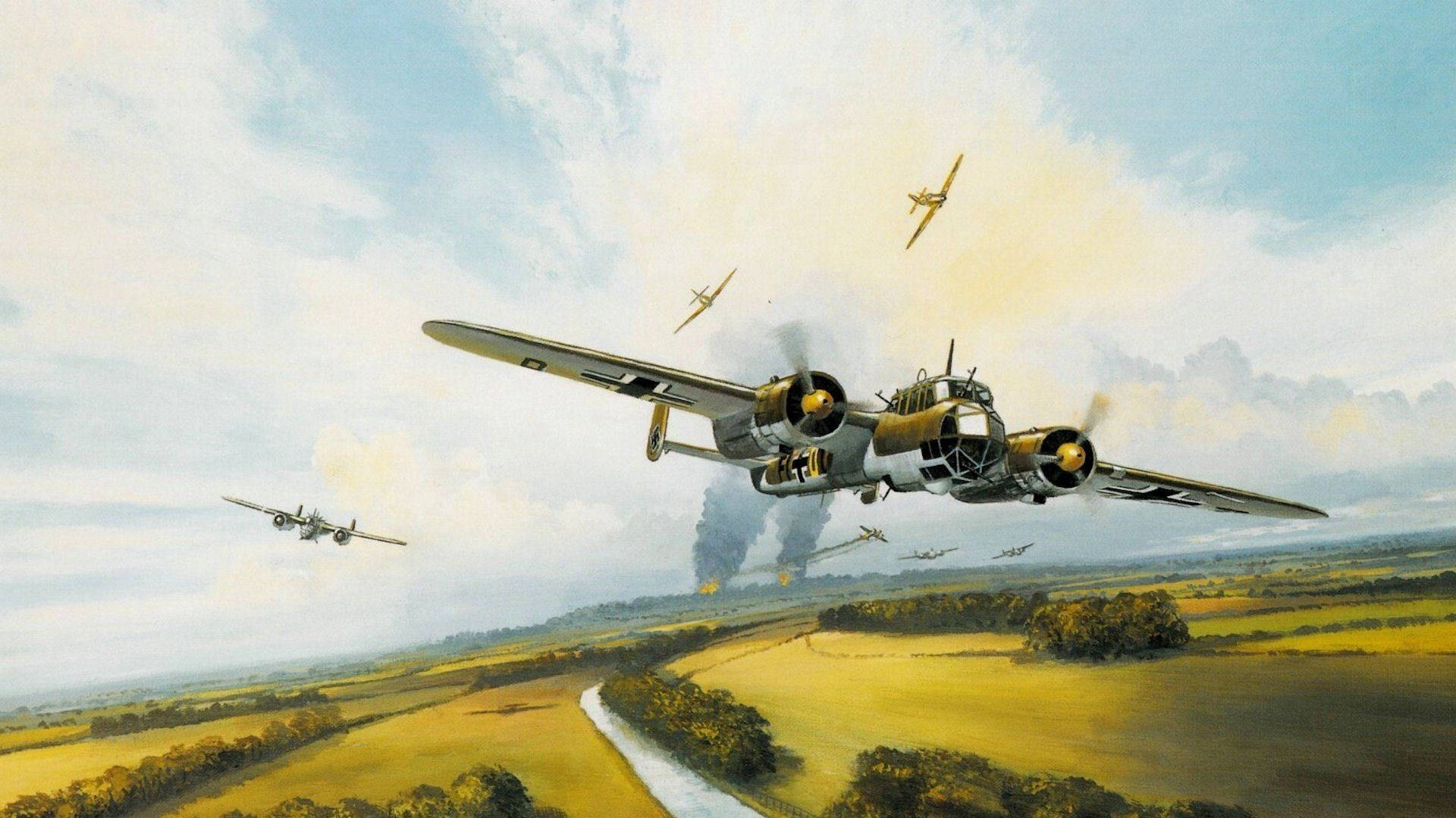 Det germaniske WW2-fly Dornier Do 17-kæmperne. Wallpaper