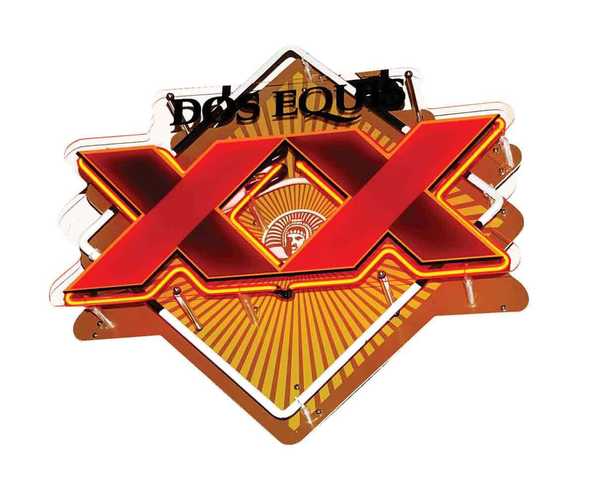 Dos Equis Bier Neon Sign Achtergrond