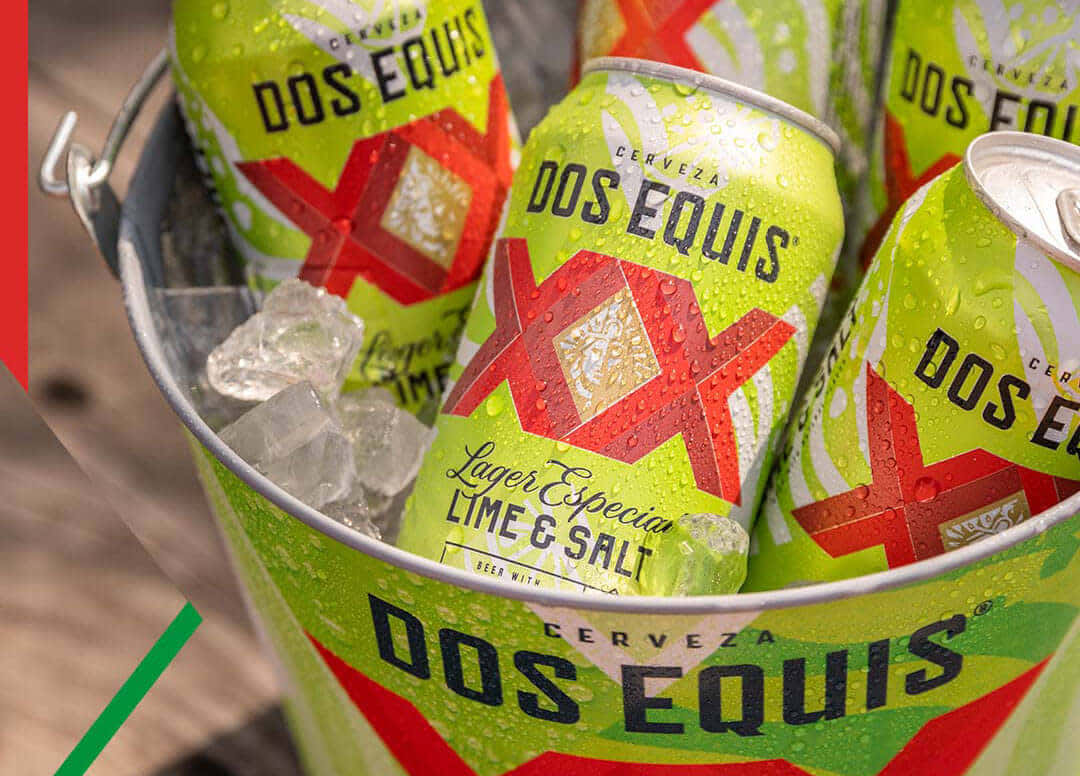 Dos Equis Limoen En Zout Bierblikken Achtergrond