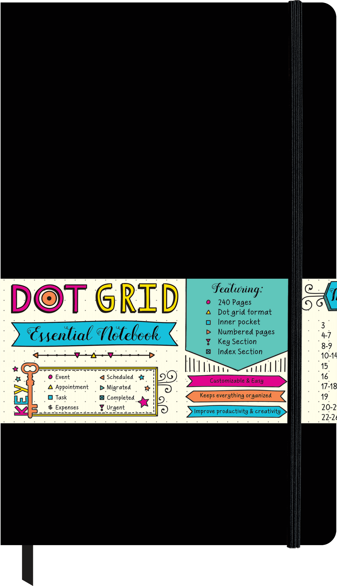 Dot Grid Essential Notebook Cover PNG