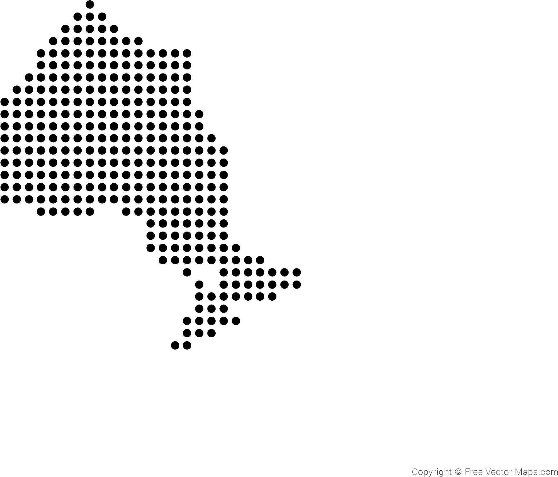Dot Map Alaska Outline PNG