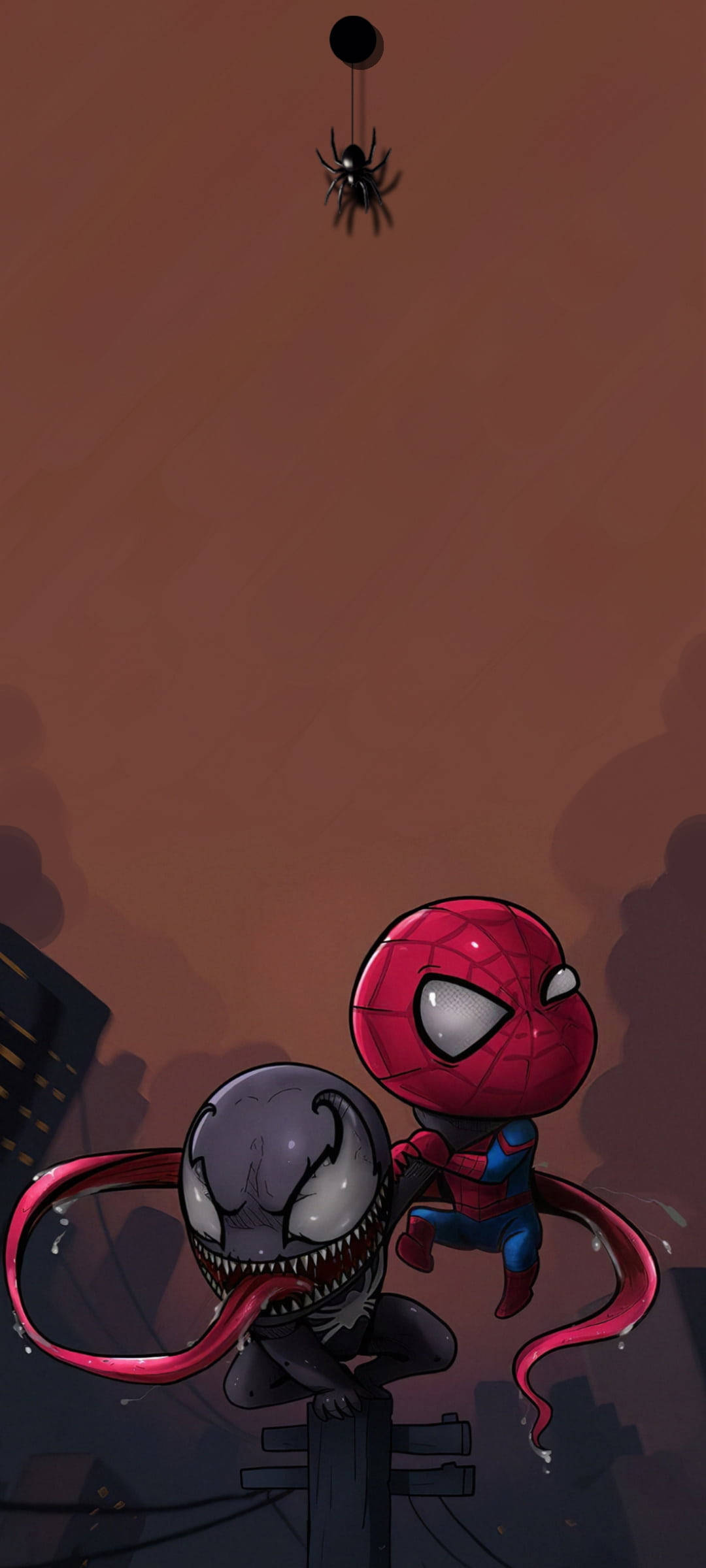 Dot Notch Venom And Spider-man Wallpaper