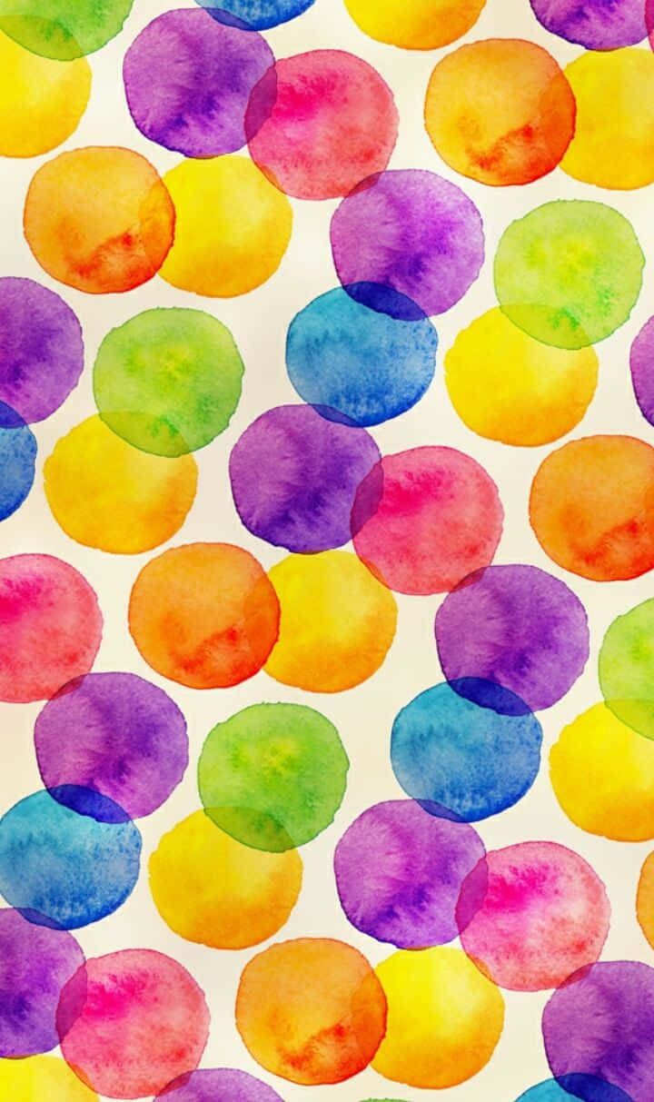 A Colorful Watercolor Pattern With Circles