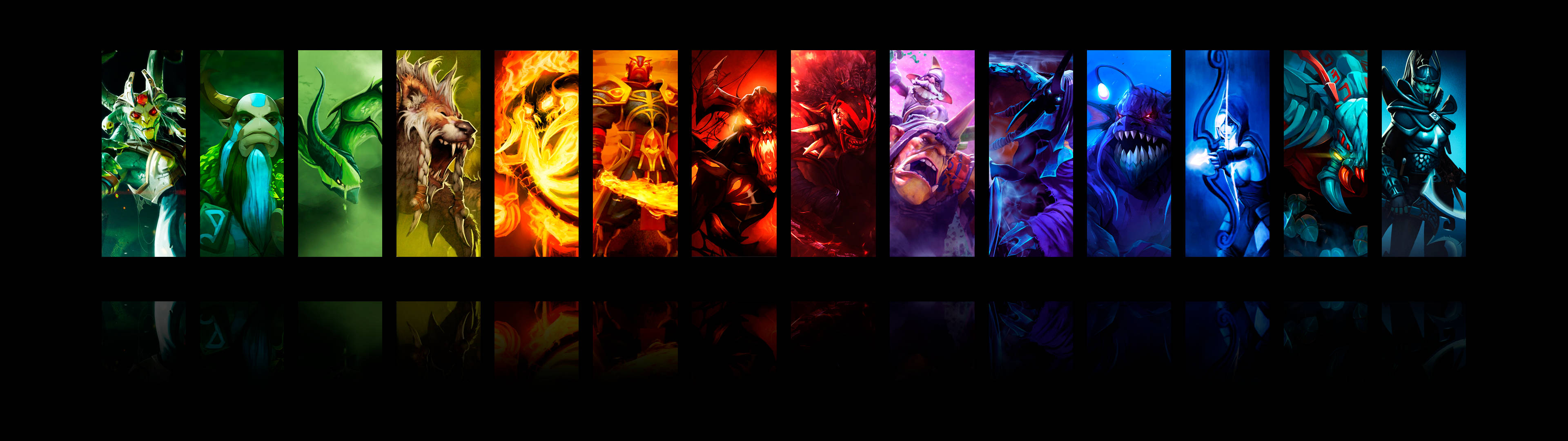 Dota 2 4k Characters In Colours Wallpaper