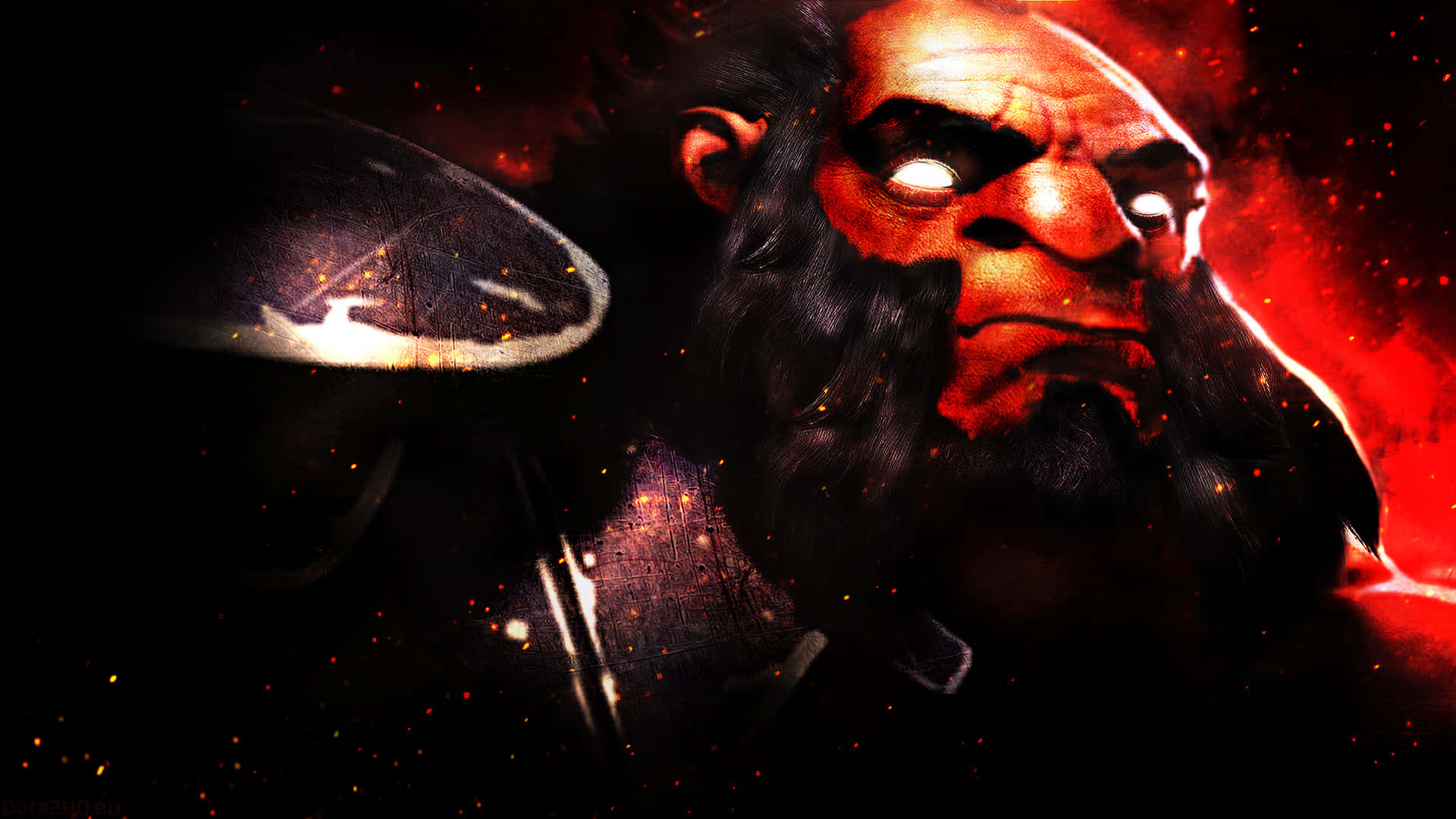 Dota 2 Action Hero - The Mighty Axe Unleashed Wallpaper