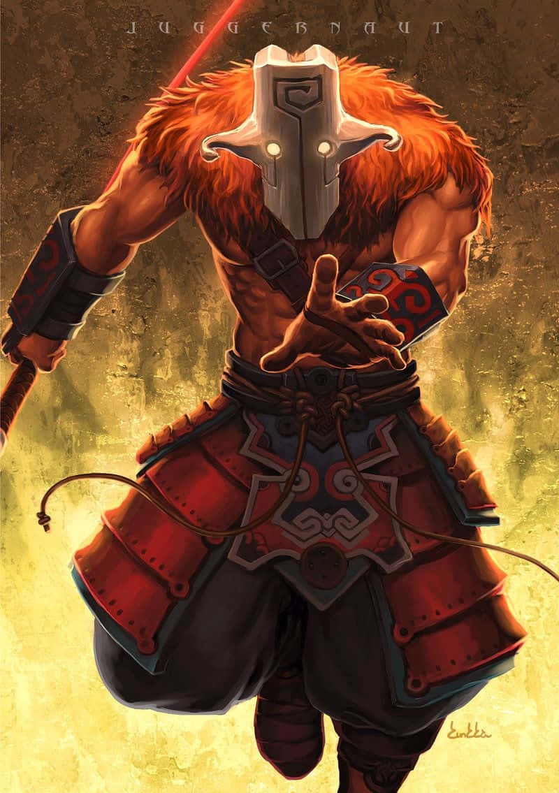 A Man In A Red Costume Holding A Sword Wallpaper