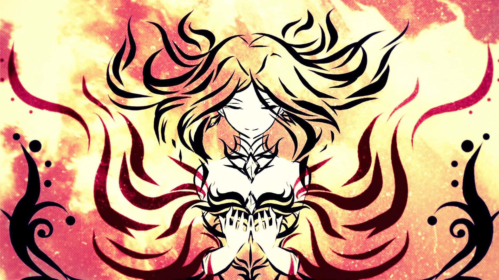 Lina, the Fiery Soul, unleashing her fiery powers in Dota 2 Wallpaper