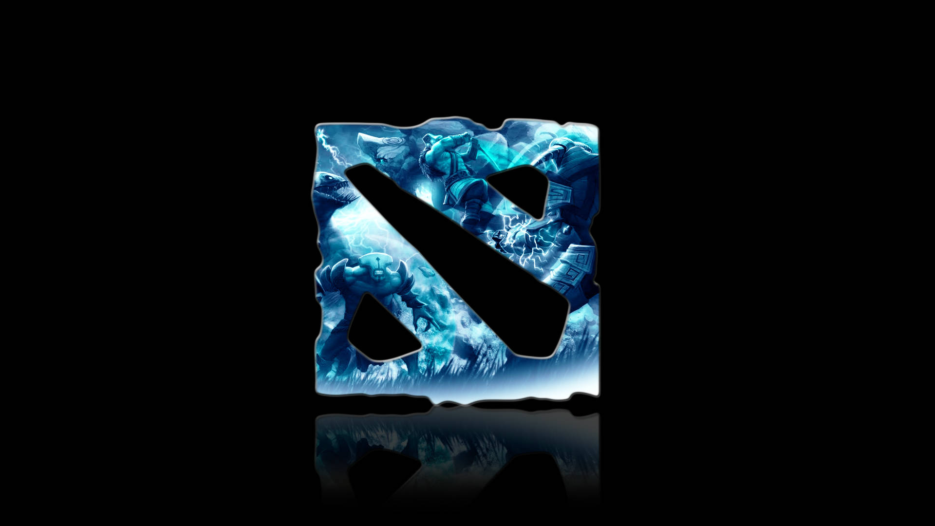 Majestic Dota 2 Logo on an Icy Background Wallpaper