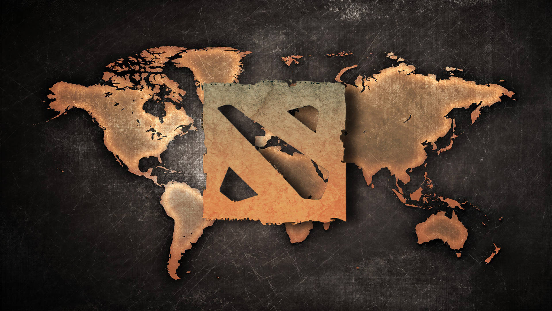 Dota 2 Logo World Map Wallpaper