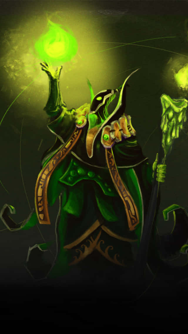 A Green Elf With A Glowing Torch Wallpaper