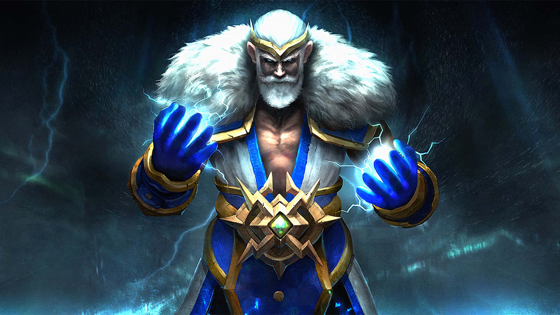 Elpoderoso Zeus De Dota 2 En Acción Fondo de pantalla