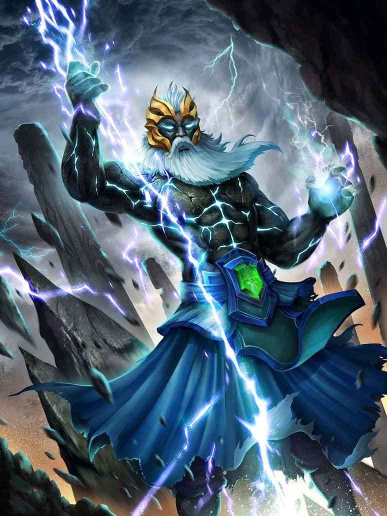 Unleashing the Power of Zeus in Dota 2 Wallpaper