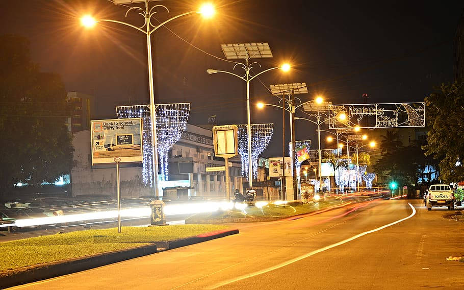 Douala Night Stroll At The Largest City In Cameroon Wallpaper