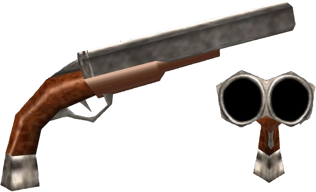 Double Barrel Shotgun3 D Model PNG