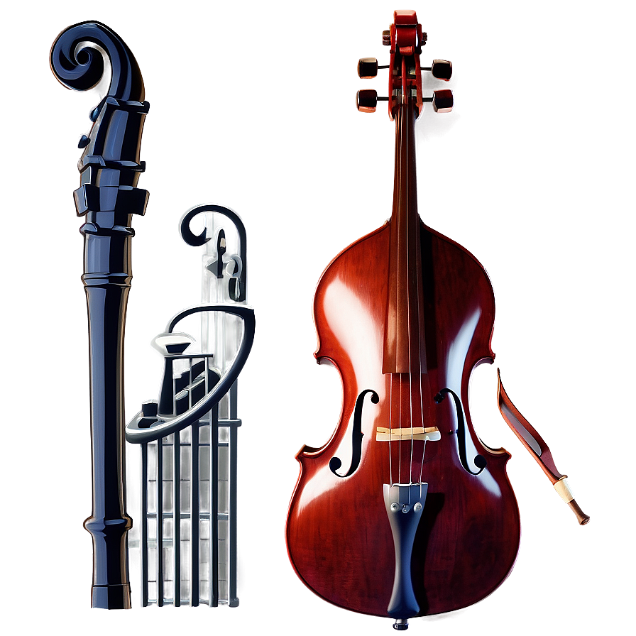 Double Bass And Clef Png Ayj PNG