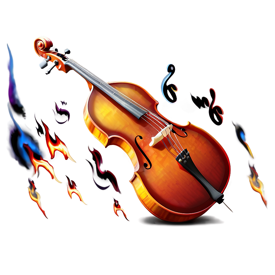 Double Bass In Fire Png 64 PNG