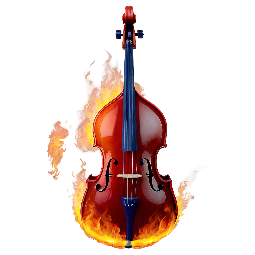 Double Bass In Fire Png Cky79 PNG