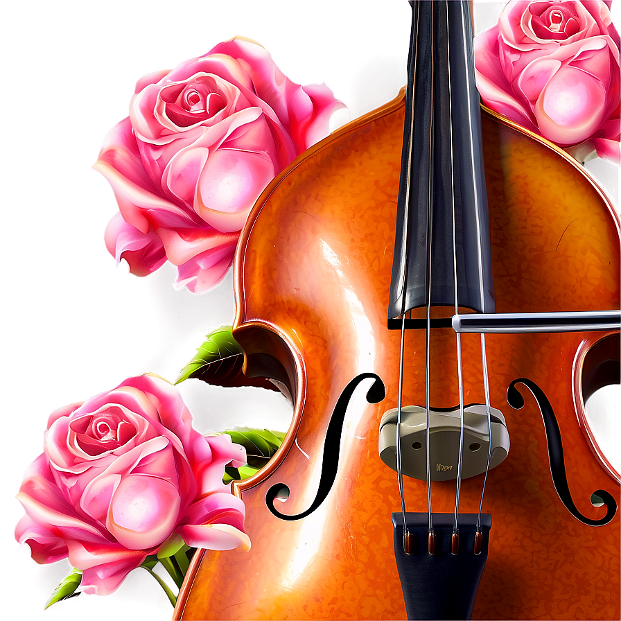 Double Bass With Roses Png Ept PNG