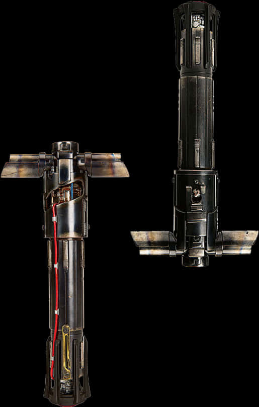 Double Bladed Lightsaber Disassembled PNG