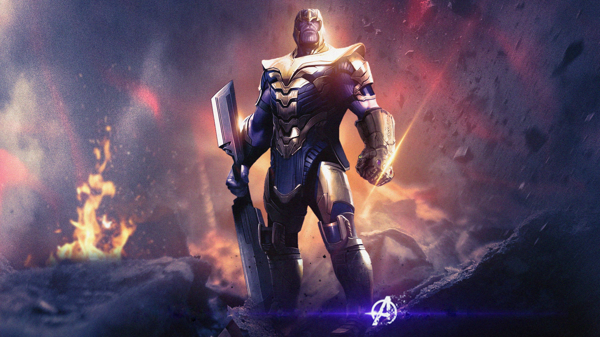 Double-bladed Sword Thanos Hd Wallpaper