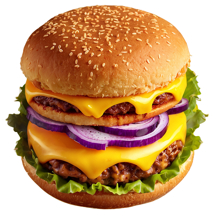 Double Cheese Meltdown Burger Png Cvg74 PNG