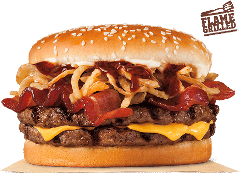 Double Cheeseburgerwith Baconand Crispy Onions PNG