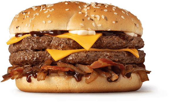 Double Cheeseburgerwith Baconand Onions PNG