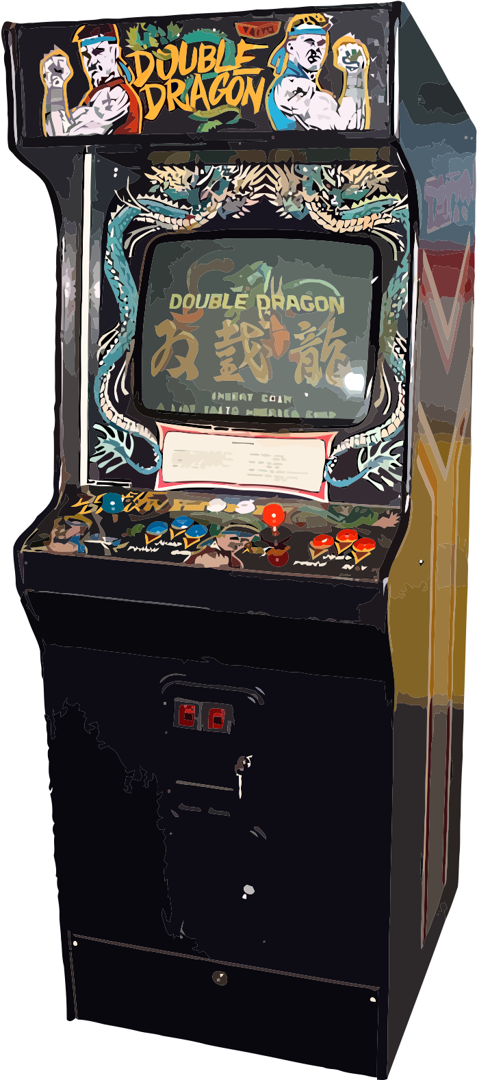 Double Dragon Arcade Machine PNG