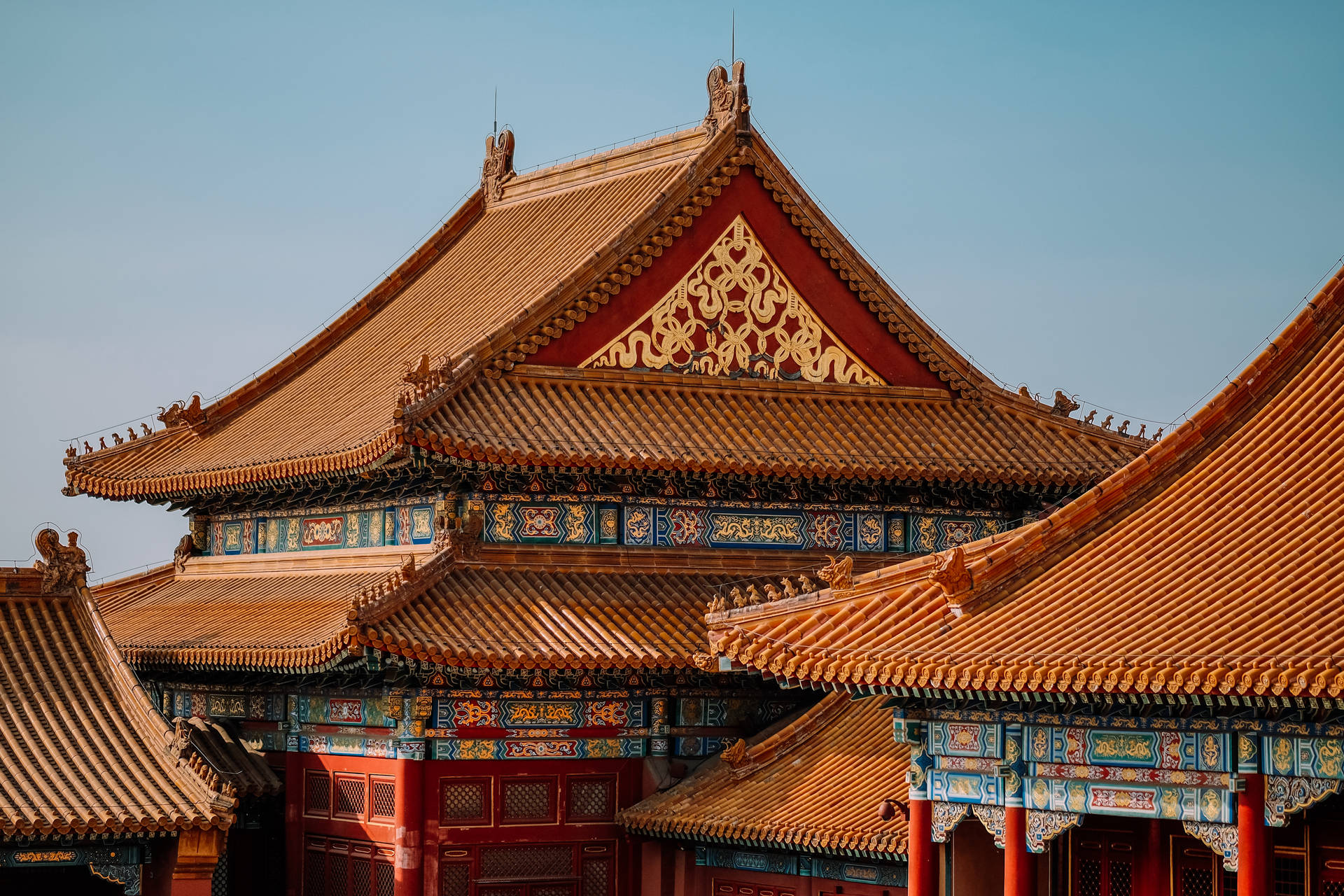 Double Eave Hip Roof Forbidden City Wallpaper