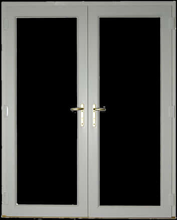 Double Glass Doorswith Silver Frames PNG