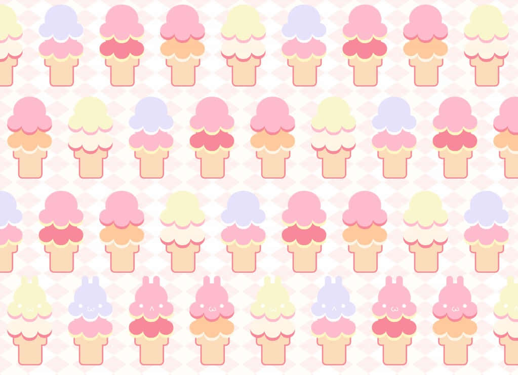 Double Scoops Of Cute Ice Cream Wallpaper
