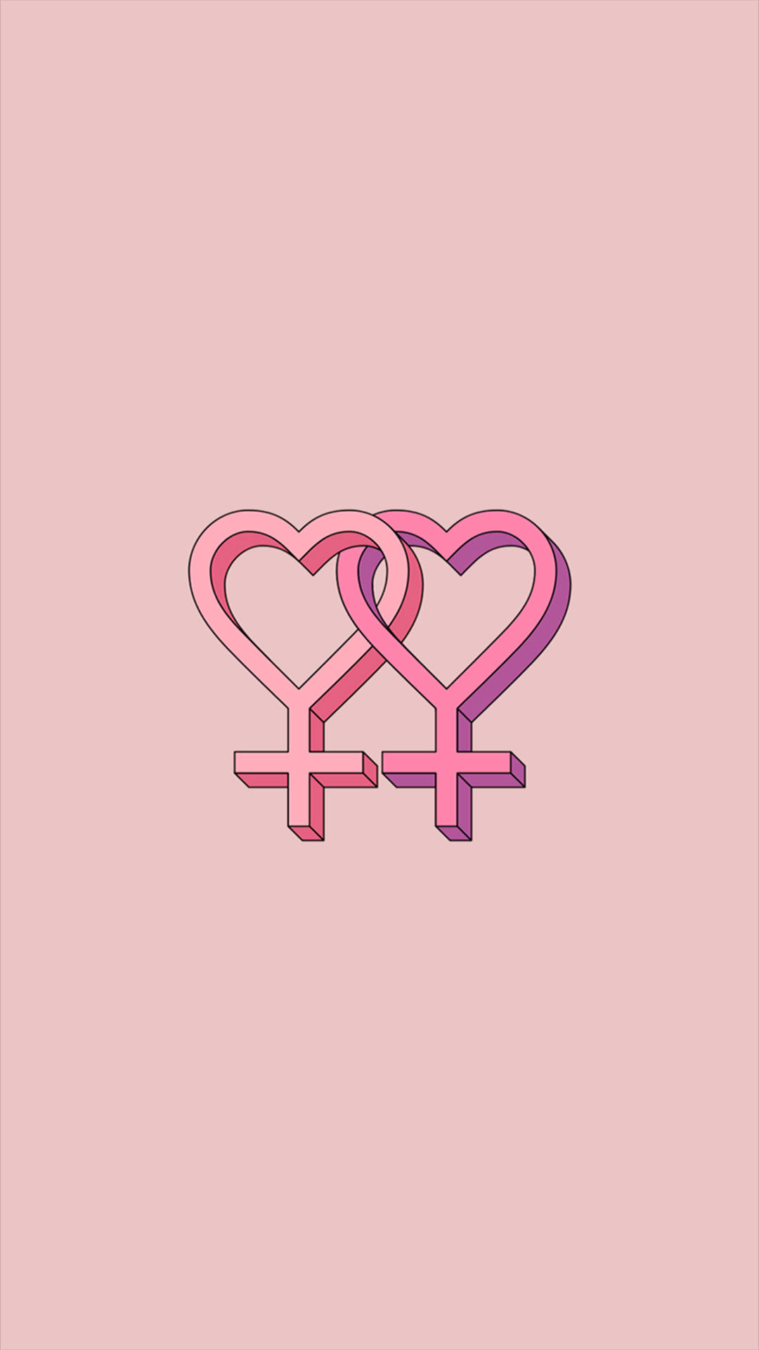 Double Venus Lesbian Aesthetic Wallpaper