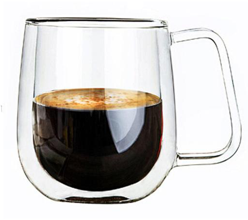 Double Wall Glass Coffee Mug PNG