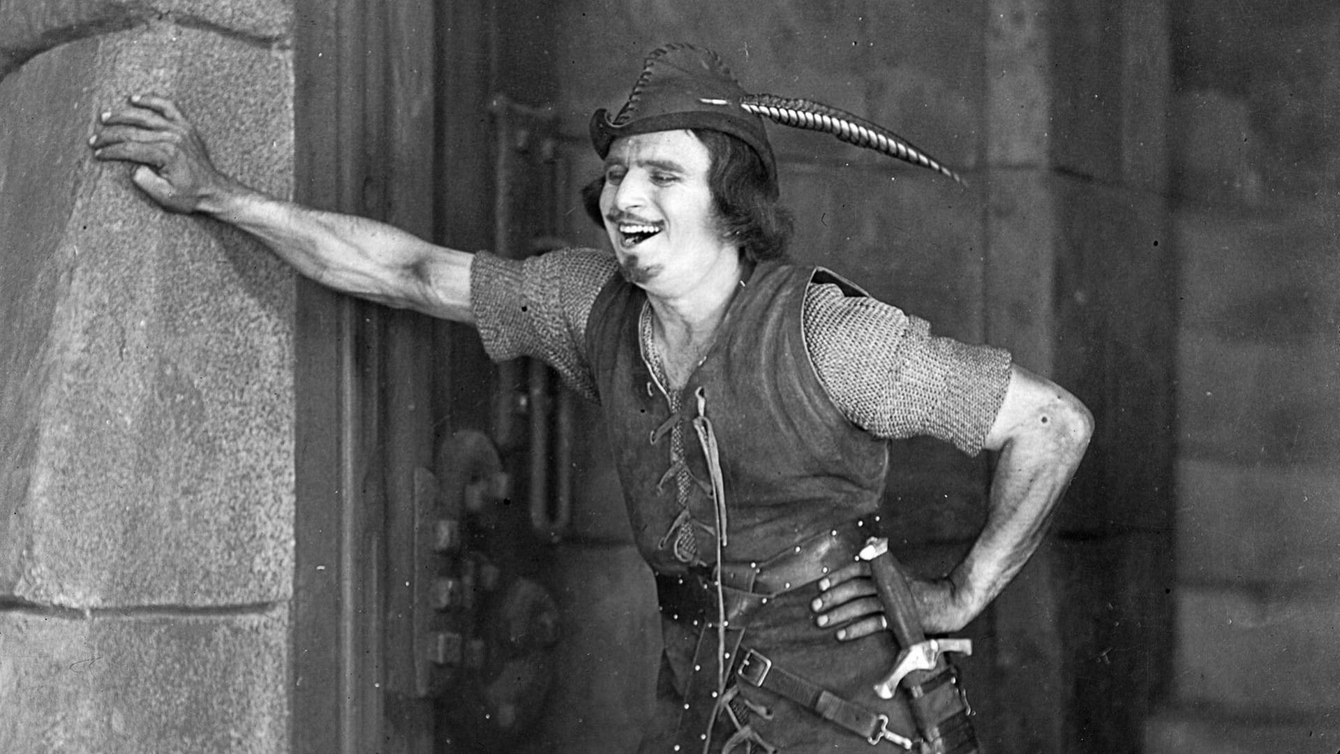 Douglasfairbanks Schwarz-weiß Als Robin Hood. Wallpaper