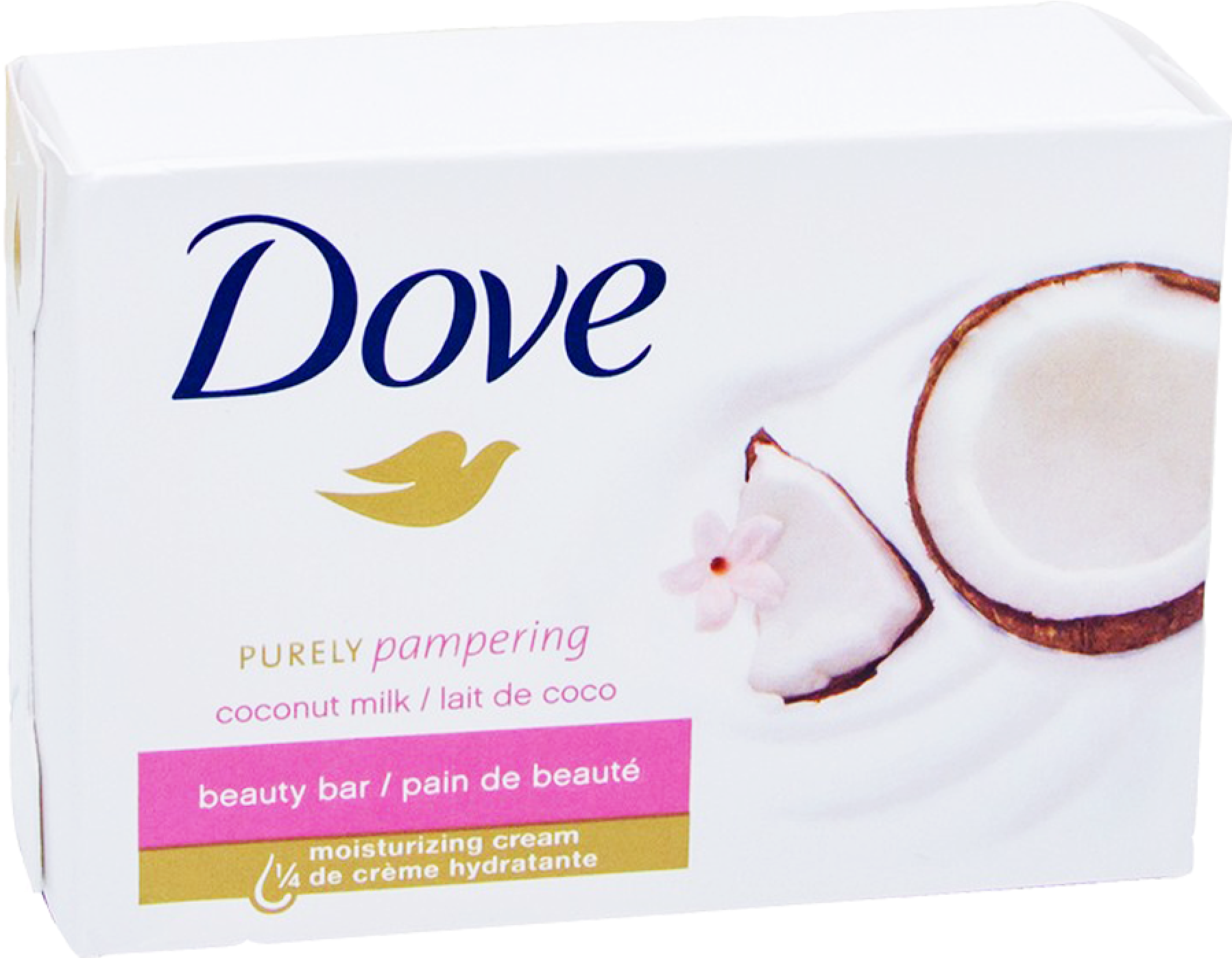 Dove Coconut Milk Beauty Bar Soap Packaging PNG