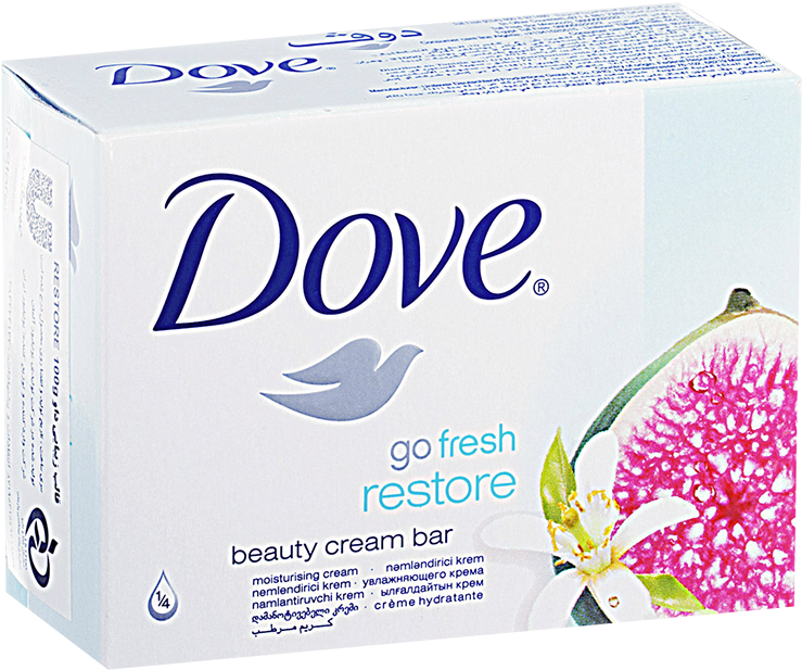 Dove Go Fresh Restore Beauty Cream Bar Soap Packaging PNG