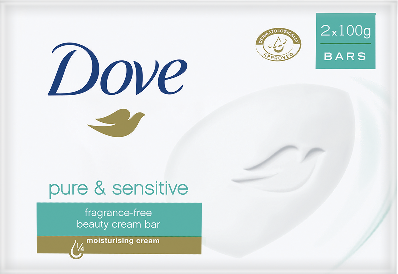 Dove Pure Sensitive Soap Packaging PNG